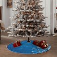 thumbnail image 5 of Salouo Blue Christmas Christmas Tree Skirt 30" Farmhouse Christmas Decorations Snowman Xmas Tree Skirt Tree Mat for Holiday Party Decor, 5 of 8