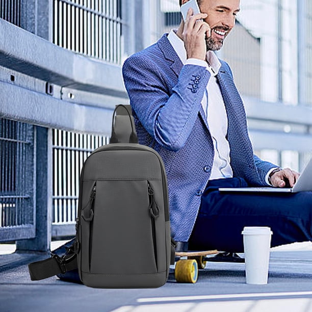 Bolso de pecho para hombre | Bolso cruzado de hombro a la moda | Organizador de gran capacidad y múltiples compartimentos | Poliéster versátil | Diseño casual y elegante | Ligero | 28x19x10 cm