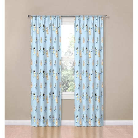 Bluey Can t Stop Dancing 2 Panels Blackout Curtain Set  84 Inch Long - Kids Bedroom Accessories