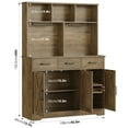 thumbnail image 3 of Homfa 60” Tall Kitchen Pantry with Hutch, 3 Drawers Coffee Bar with 3 Doors, Hutch Cabinet with Adjustable Shelf for Dining Room, Rustic Brown, 3 of 6