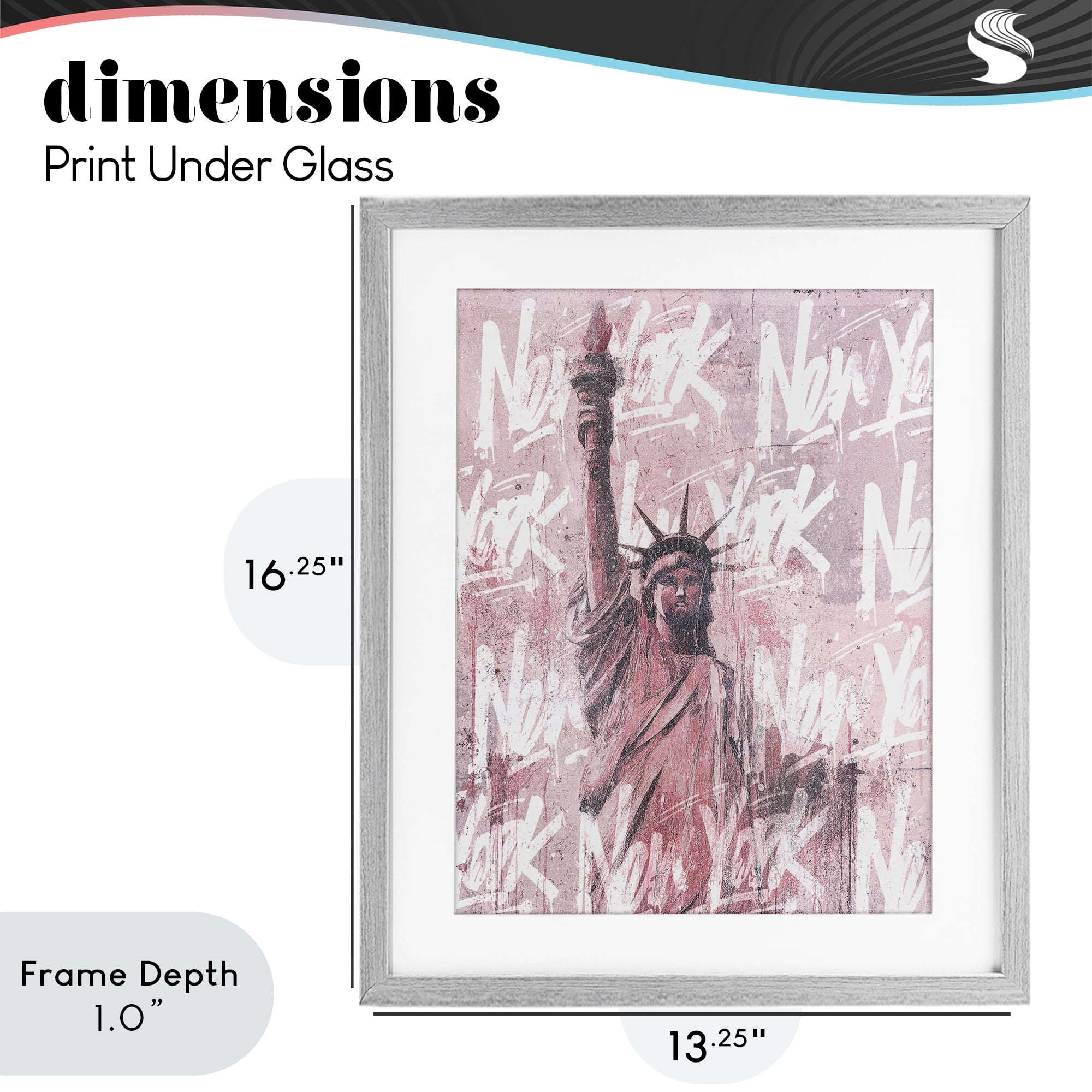 Stupell Industries Sparkle Of The City Statue Gray Framed Print Under Glass, design by Svetlana Aleynikova