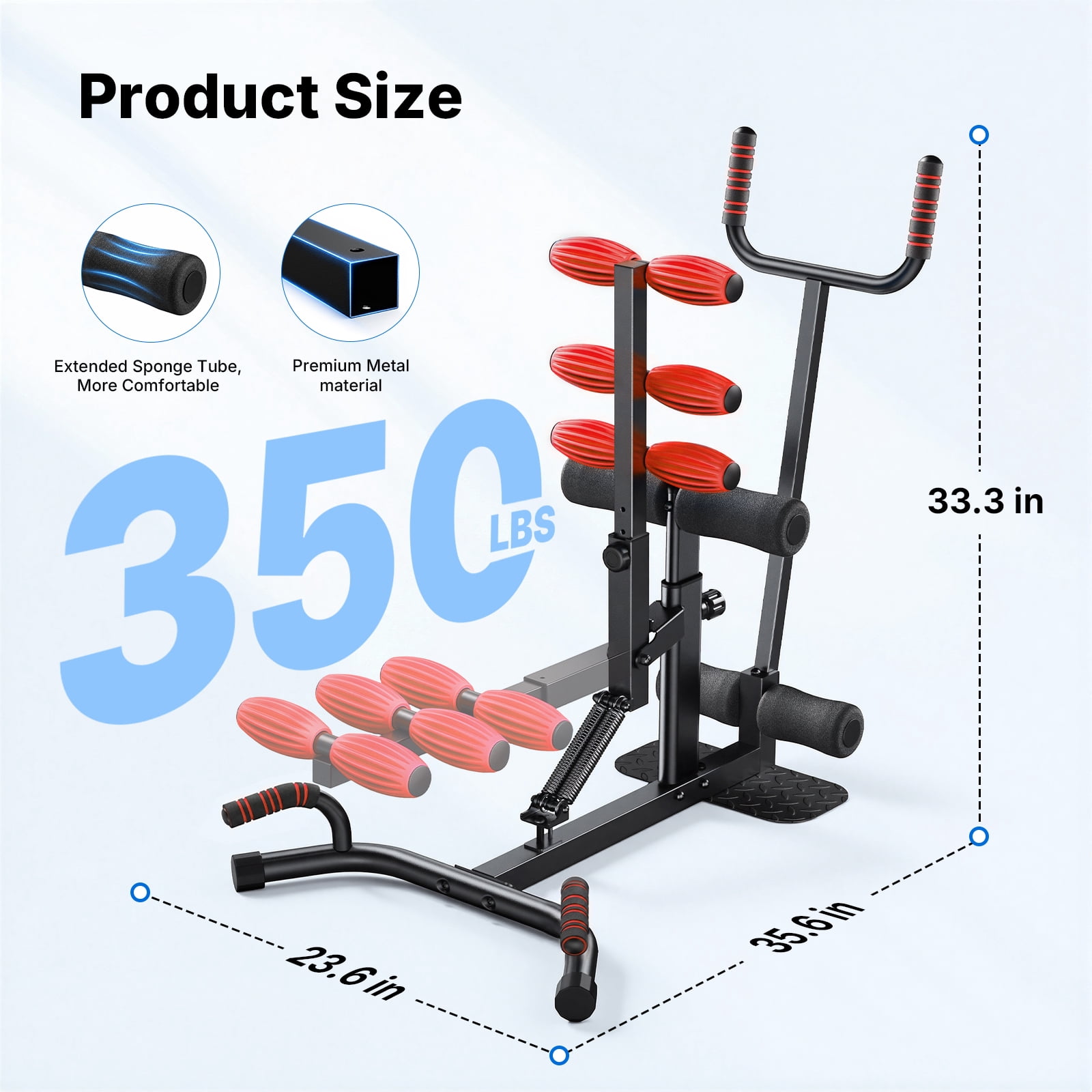 MERACH Deep Squat Machine with Handle for Glutes Workout, Adjustable Glutes Trainer for Home Gym, Hold up to 350lbs