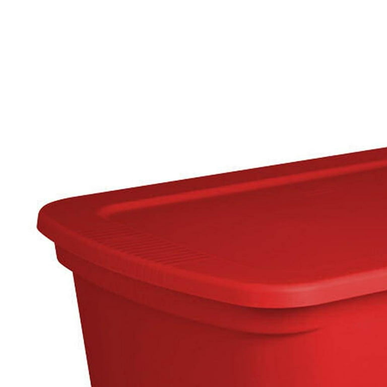 Sterilite 30 Gallon Durable Stacking Seasonal Storage Tote, Red : Target
