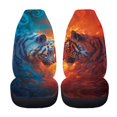 thumbnail image 5 of XYZCANDO Fire & Ice Tiger & Leopard Animal Print Car Front Seat Covers for Woman Thin Car Seat Covers Easy Install Anti-Scratch, for Van SUV Truck, 5 of 9