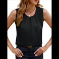 thumbnail image 2 of Camiseta Sin Mangas de Satén de Seda para Mujer, Atuendo Informal de Verano para Negocios, Camisa Elegante de Trabajo Sin Mangas 2025 Negro L, 2 of 9