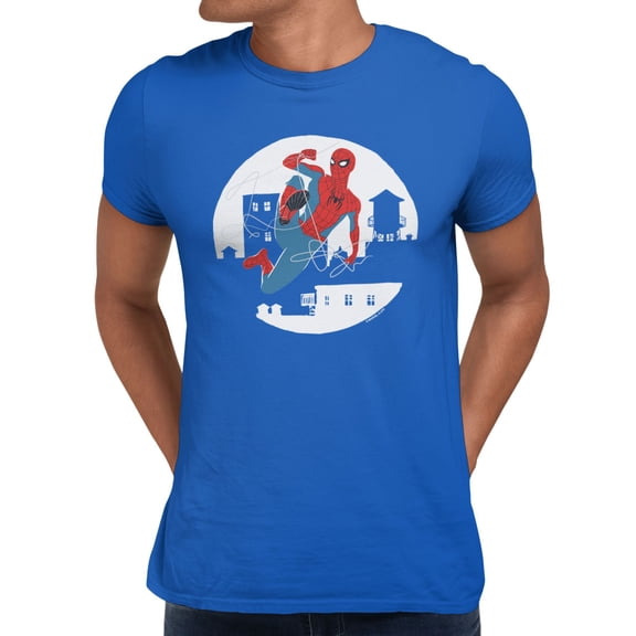 Marvel Spider-Man Brand New Day Men's Spidey Spotlight Center T-Shirt (Royal, S-XXXL)