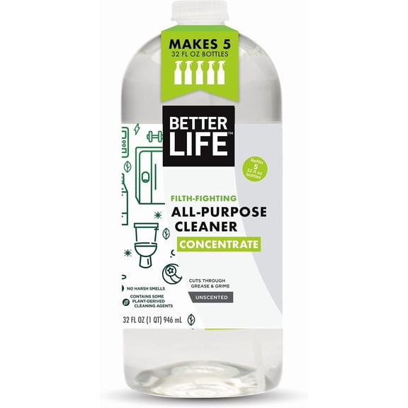 All Purpose Cleaner Concentrate- Multipurpose Home and Kitchen Cleaner for Glass, Countertops, Appliances, Upholstery & More - 32oz Unscented Concentrate