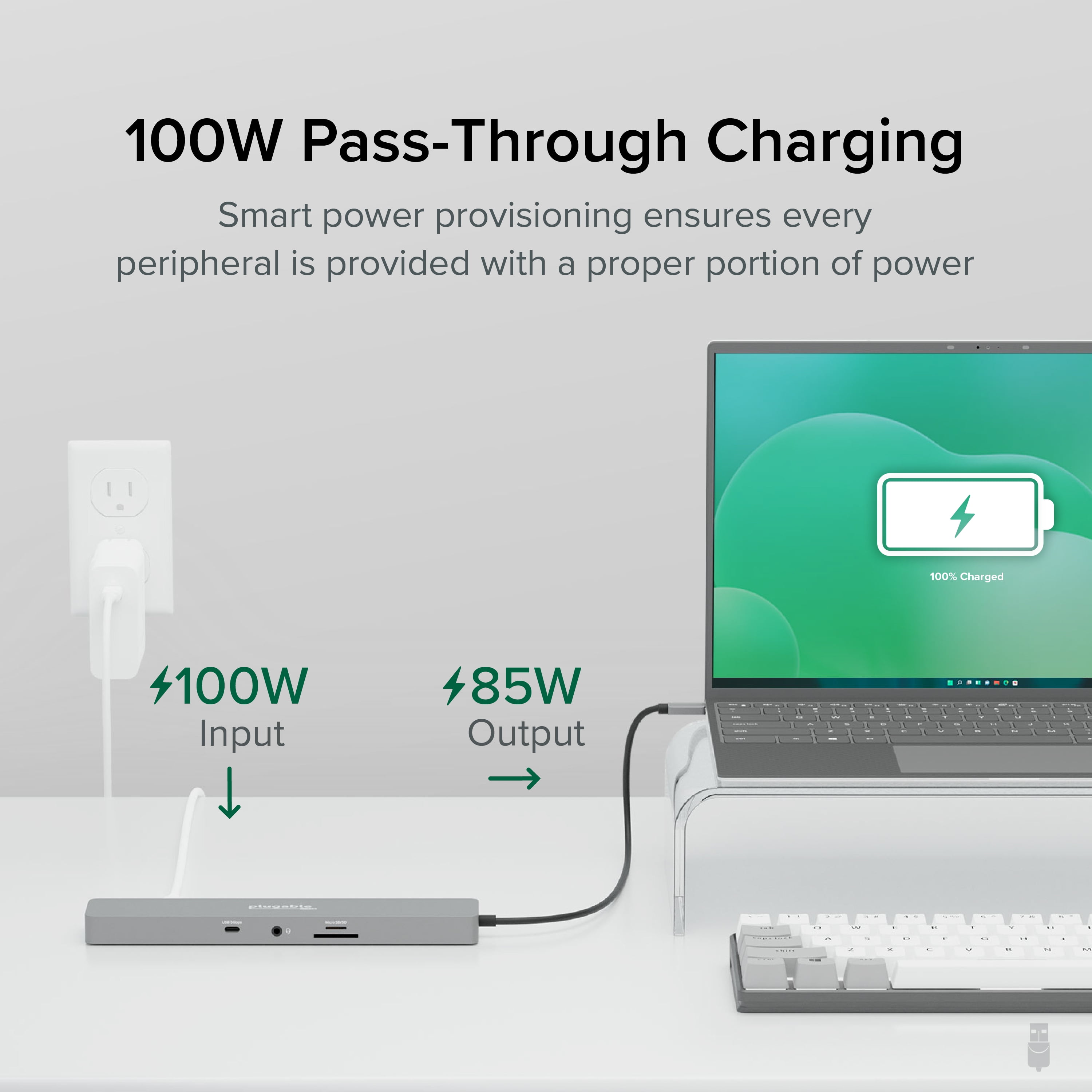 Plugable 11-in-1 USB-C Dual Display Laptop Docking Station, Retail Packaging, with Gigabit Ethernet