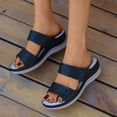 thumbnail image 2 of LEEYNEER Women Sandals Clearance 2023! Women‘s Platform Wedge Sandals with Arch Support New Thick Soled Round Toe Slope Heel Sandals For Hollow Casual Sandals Summer Athletic Outdoor Beac, 2 of 4