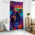 thumbnail image 6 of Nautical Rainbow Sea Turtles Beach Theme Fabric Shower Curtain Sets Bathroom Blue Ocean Shower Curtain Decor Beach Shower Curtain Bathroom Decor with Grommets and Hooks - 72 "x 72", 6 of 6