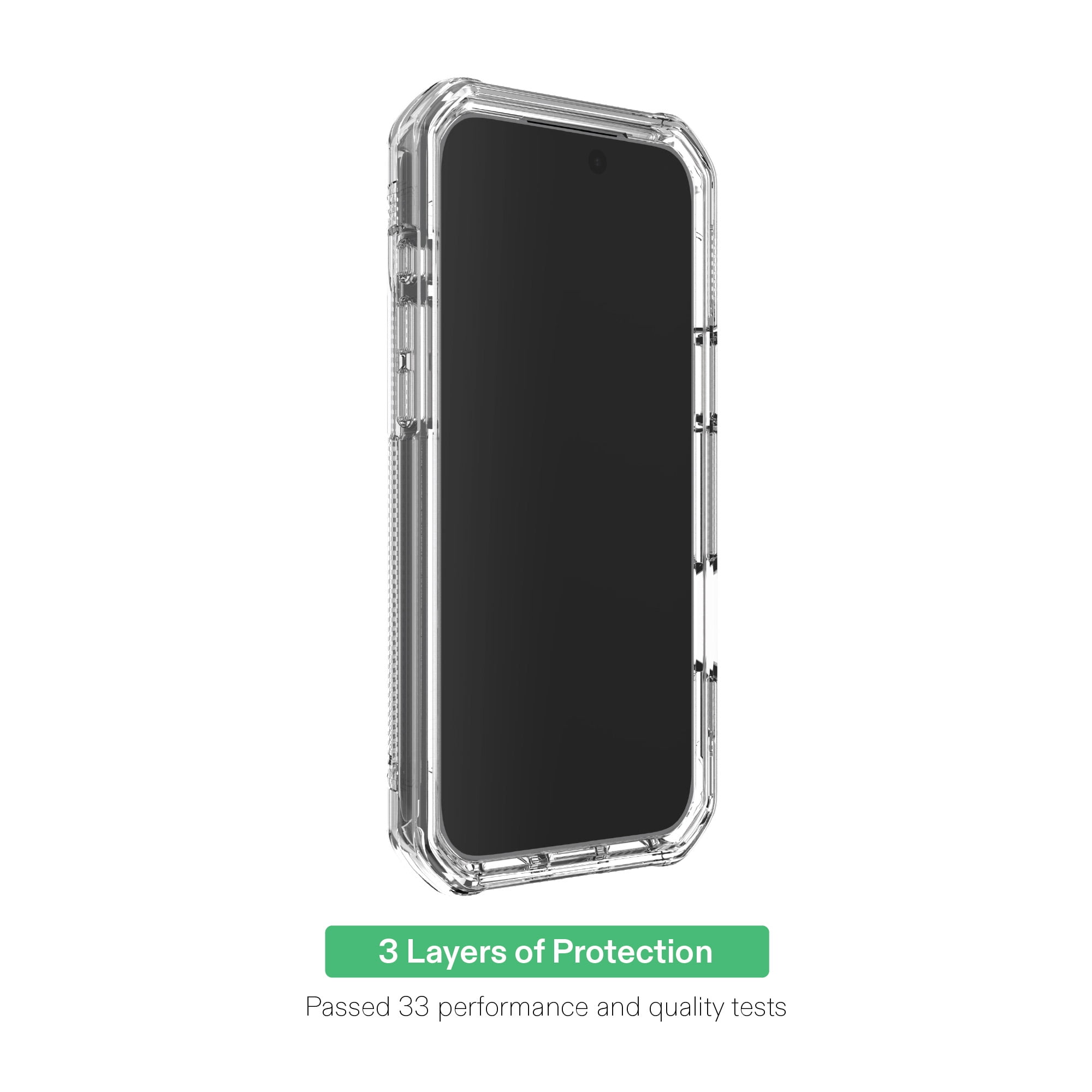 onn MagSafe Compatible Rugged Phone Case for iPhone 17 Pro Max - Clear