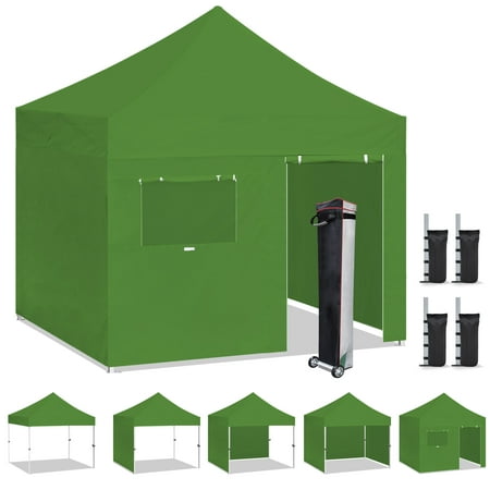 Eurmax Canopy 10' x 10' Macaw Pop-up and Instant Outdoor Canopy with 4 Zipper Sidewalls