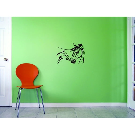 Custom Wall Decal - Peel & Stick Sticker : Horse and baby Home Decor Picture Art 12x18 Inches