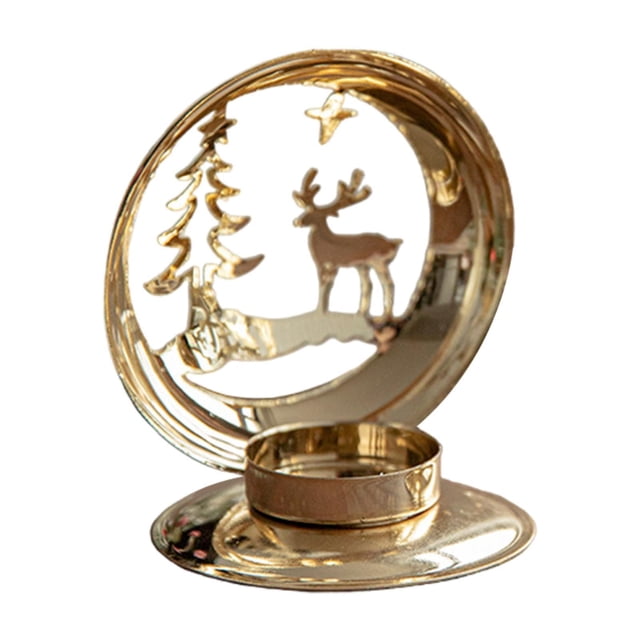 Candelabro de proyección con forma de vela de té, soporte para velas, candelabro para el hogar, candelabro navideño para año Nuevo, repisa para la Alce de árbol