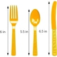 thumbnail image 3 of DecorRack 96 Pieces Plastic Cutlery Set, Disposable Forks, Knives, Spoons, Party Utensils, Yellow (96 Pack), 3 of 6