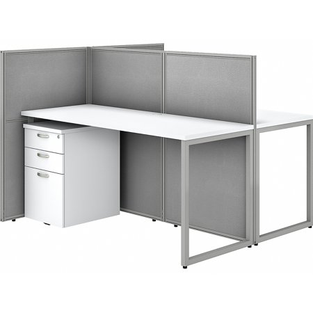 UPC: 0042976117610 | Bush Furniture 45  x 60  Back-to-Back 2-Person Workstation w/Drawers EOD460SWH-03K
