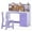 Purple, variant on Costway Kids Study Desk and Chair Set Wooden Children Writing Table with Shelves & Drawer Purple