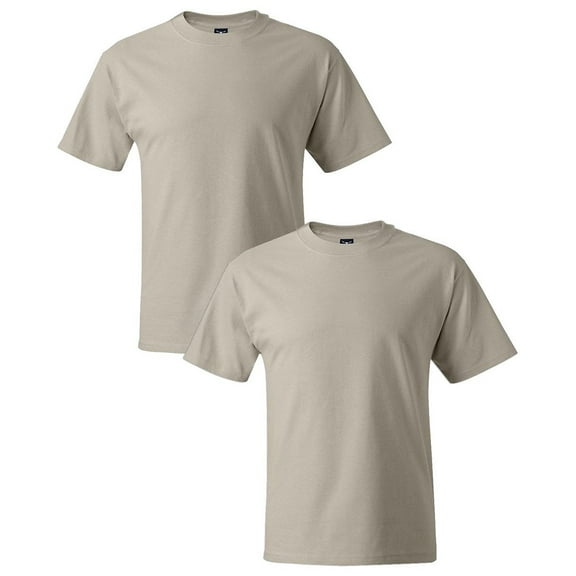 Hanes Beefy-T Men`s Short-Sleeve T-Shirt (Pack of 2) 2 Sand
