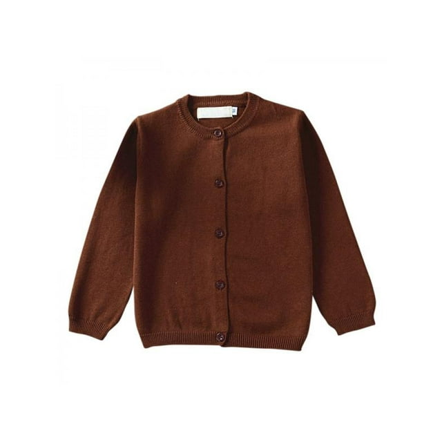 Boys Girls Childrens School Sweatshirt Sweater Jumper Top Button Down Crew Neck