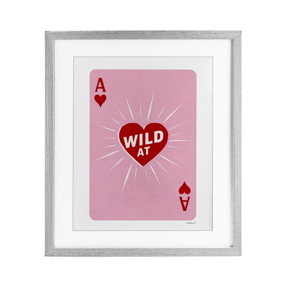 Stupell Industries Glam Wild At Heart Card Gray Framed Print Under Glass, 17 x 21, by Amanda Greenwood