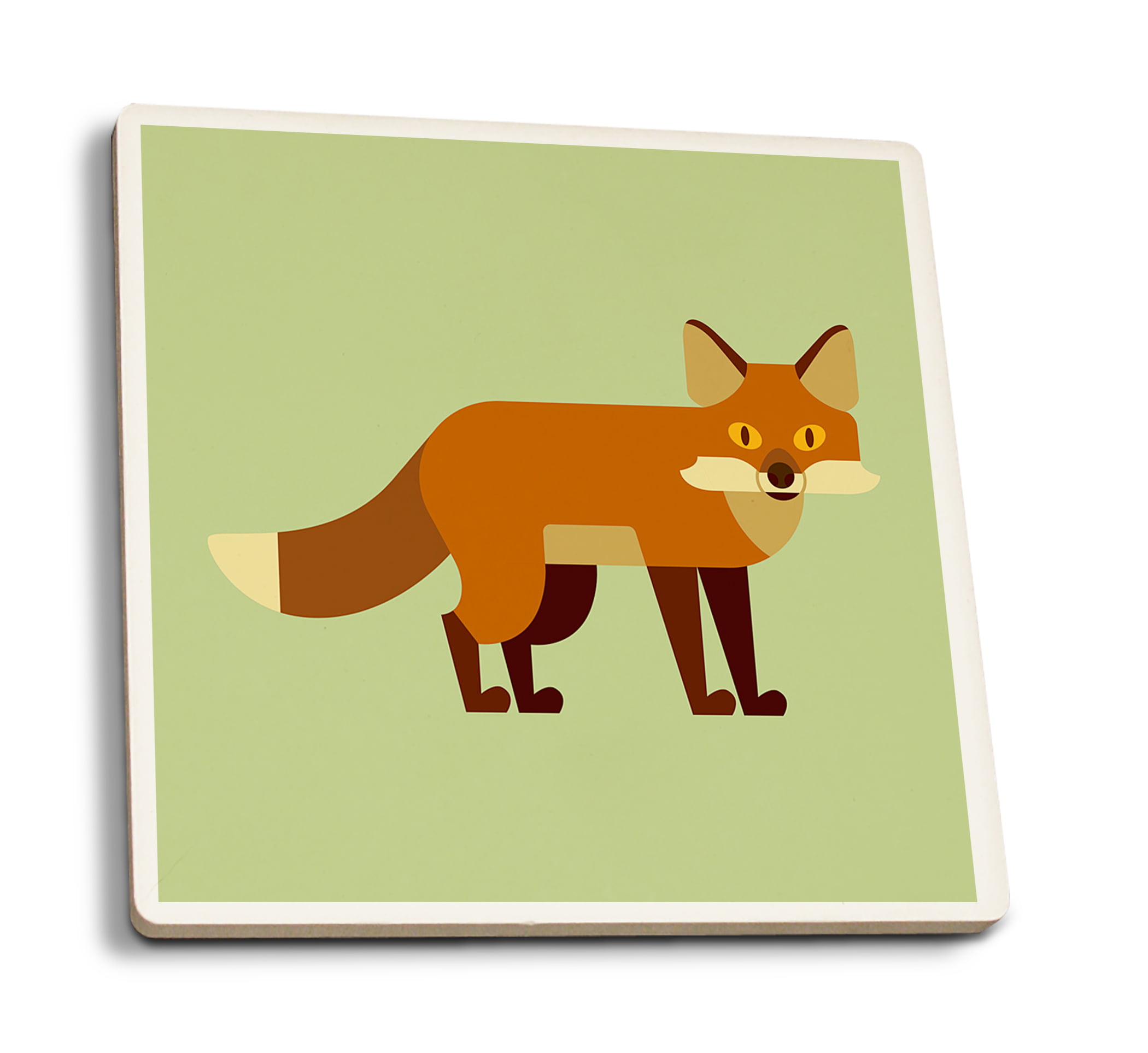 RED FOX  IMAGE 1   COASTERS SET OF 4 RUBBER BACKED 