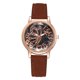 thumbnail image 1 of Reloj con correa de PU para mujer Reloj de pulsera con esfera de espejo con patrón de mariposa de cuarzo de aleación (marrón), 1 of 2