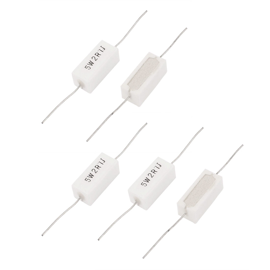 5W Watt 2R7J 2.7Ohm Ceramic Cement Power Resistor White 5Pcs