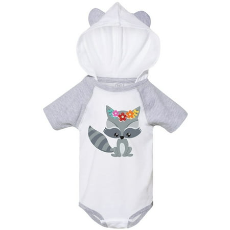 

Inktastic Spring Animals Cute Raccoon Colorful Flowers Gift Baby Boy or Baby Girl Bodysuit
