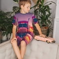 thumbnail image 4 of Fotbe Sunset Truck Highway Pijama Estampada de 2 Piezas para Niños – Ropa de Dormir de Manga Corta Cómoda para Niños y Niñas, Camiseta y Shorts de Algodón-X-Large, 4 of 6