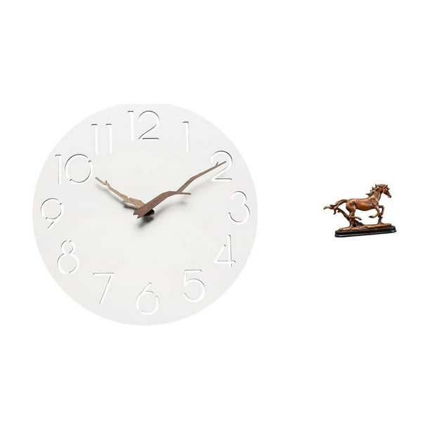 Reloj de pared,Reloj de pared decorativo para baño o dormitorio,Figura de caballo,Figura coleccionable de caballo en miniatura,Adorno de caballo de resina,estatua de animal,decoración para el