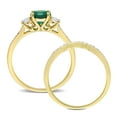 thumbnail image 4 of Everly Women's Created Emerald 10k Yellow Gold Bridal Set, 4 of 8