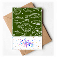 thumbnail image 1 of Marine Creatures Art Deco Fashion Welcome Back Greeting Cards Envelopes Blank, 1 of 3