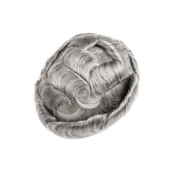 Toupee for Mens Human Hair Piece Full Skin Men Hair Prosthesis #1B80 Hair System