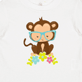 thumbnail image 4 of Inktastic Cute Monkey With Eyeglasses, Colorful Flowers Boys or Girls Baby T-Shirt, 4 of 5