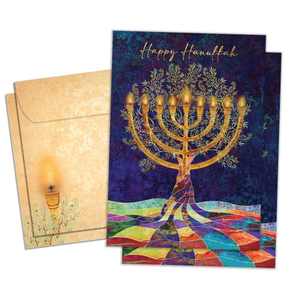 Tree-Free Greetings Hanukkah Greeting Card 2 Pack, 5x7, Hanukkah Tree (GT63238)
