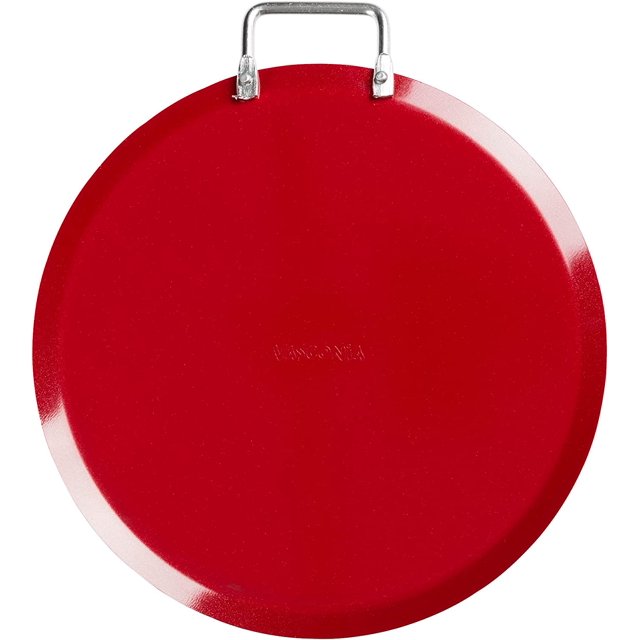 Comal Redondo Vasconia Básicos Hecho 100% de Aluminio con Antiadherente de Alto Rendimiento, 26 cm, Color Rojo SHIRET Hogar