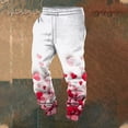 thumbnail image 2 of Mepaouo Joggers Pants for Men Valentines Day Heart Running Sweatpants Drawstring Trousers(Pink,M), 2 of 4