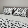thumbnail image 2 of Geometric Comforter & Sham Bedding Set, Abstract Avant Garde Pattern of Minimalist Geometric Shapes and Zigzags, 3 pcs Duvet Set Microfiber Filling Quilt, 5 Sizes, Charcoal Grey White, by Ambesonne, 2 of 4