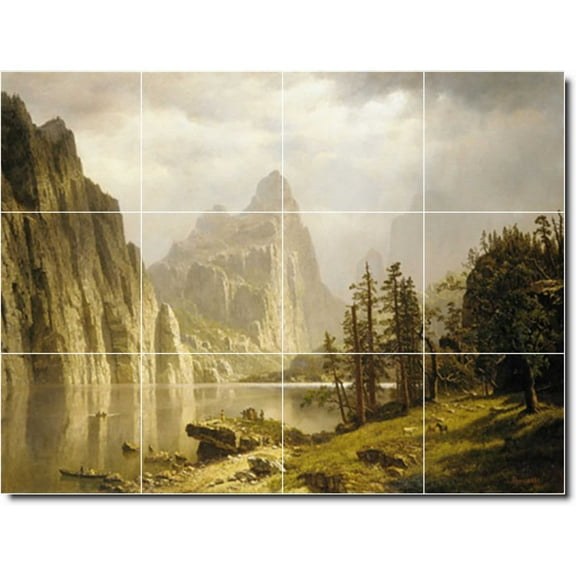 Ceramic Tile Mural-Albert Bierstadt Landscapes Painting 49. 17" w x 12.75" h using (12) 4.25 x 4.25 ceramic tiles