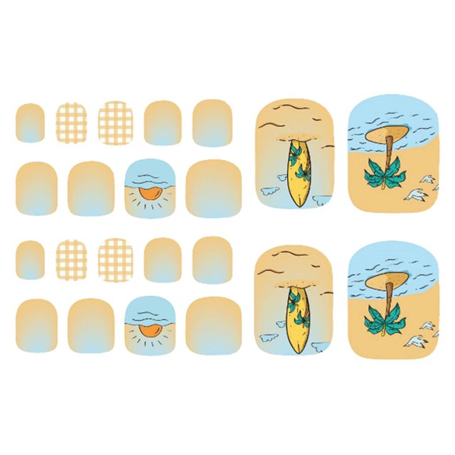 EGNMCR Nail Stickers New Foot Stickers Summer Cool Fashion Stickers Hawaiian Pattern Nail Stickers Nail paste