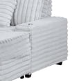 thumbnail image 4 of Symphony 67"W Light Gray Corduroy Fabric Sofa Chaise Lounge Chair w/Cuphldrs+USB, 4 of 5