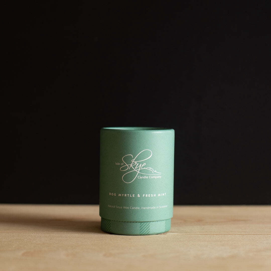 Isle of Skye Candle Co. Bog Myrtle and Fresh Mint 100% Natural Blend of Soya Wax and Botanical Oils, 20h Candle Made in Scotland