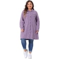 thumbnail image 3 of DARING DIVA Women's Plus Jeans Long Sleeve Long Denim Jackets 2X Purple, 3 of 6