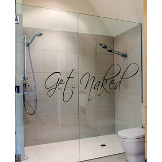 Get Naked Wall Decals Funny Bathroom Wall Sticker Vinyl Decal Bathroom Background Decor Wall Art Toilet Sticker Funny Word Sayings Sticker Get Naked