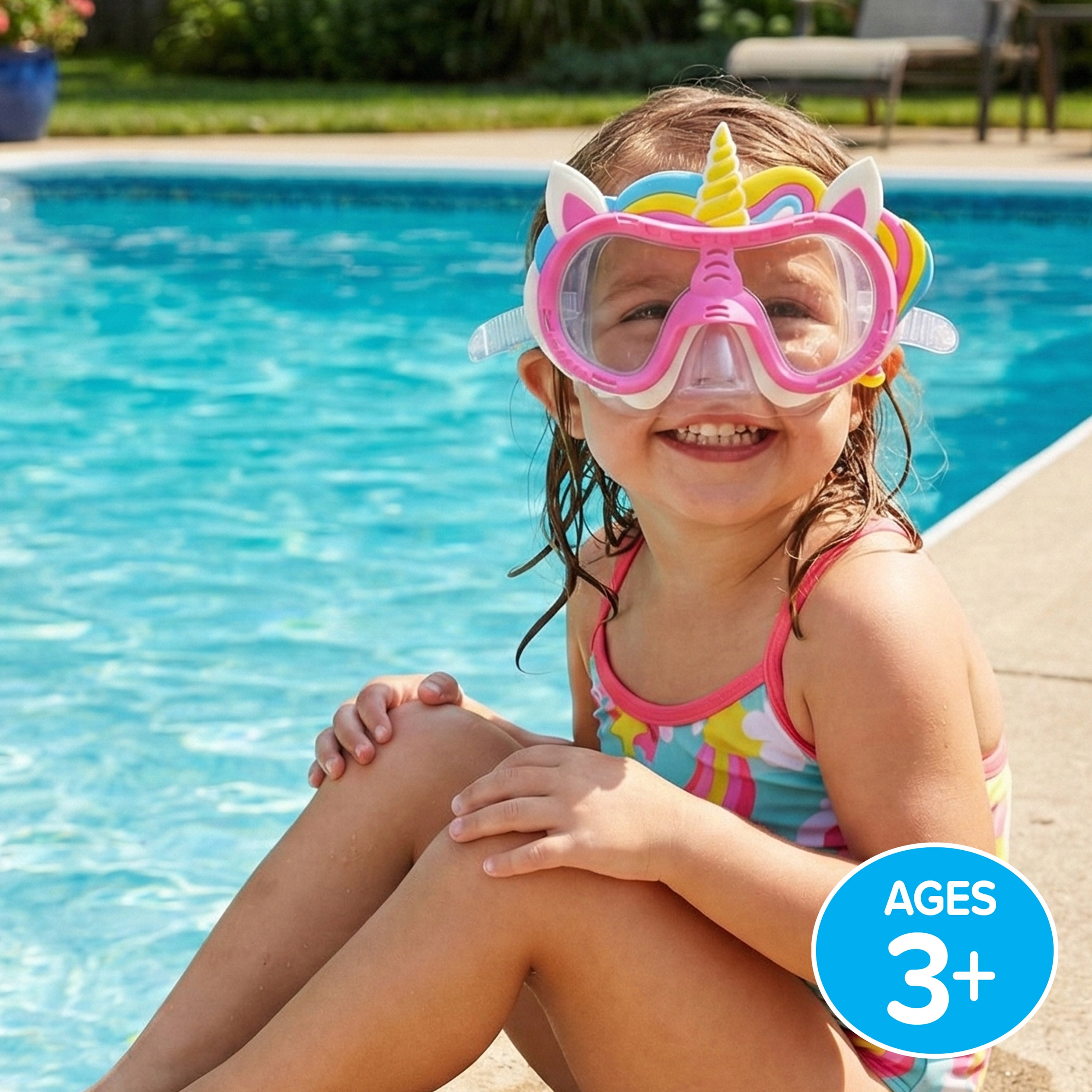 Aqua Dolfino Swim Goggle Mask, Latex-Free, Unicorn