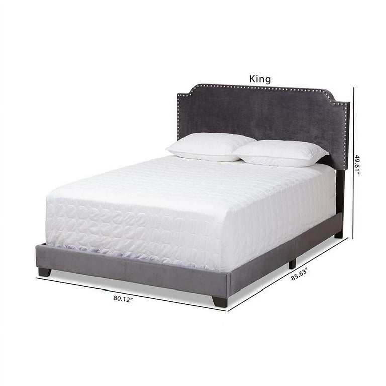 Baxton Studio Darcy Luxe and Glamour Dark Grey Velvet Upholstered Queen Size Bed Baxton Studio Darcy Luxe and Glamour Dark Grey Velvet Upholstered Queen Size Bed