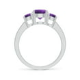 thumbnail image 2 of ANGARA Natural Three Stone Round 1.15 ct Amethyst Ring with Diamond Accents in 14K White Gold for Women (Size-7mm) | February Birthstone, Anniversary, Jewelry Gift for Women | Natural Amethyst Ring, 2 of 9