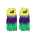 thumbnail image 2 of QIUOMBBP Womens Fuzzy Faux Fur Leg Warmers Mardi Gras Warm Legwarmers Carnival Party Dance Socks Accessories, 2 of 3