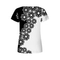 thumbnail image 4 of Fiudx Ofertas Del Día Blusa Holgada de Manga Corta con Cuello En V Informal Estampada a La Moda para Mujer, 4 of 5