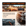thumbnail image 4 of Synthetic Winch Rope Winch Line Cable Rope 1/4 Inch X 50 Feet UV Resistant for UTV ATV Winch Truck Supplies Orange, 4 of 7